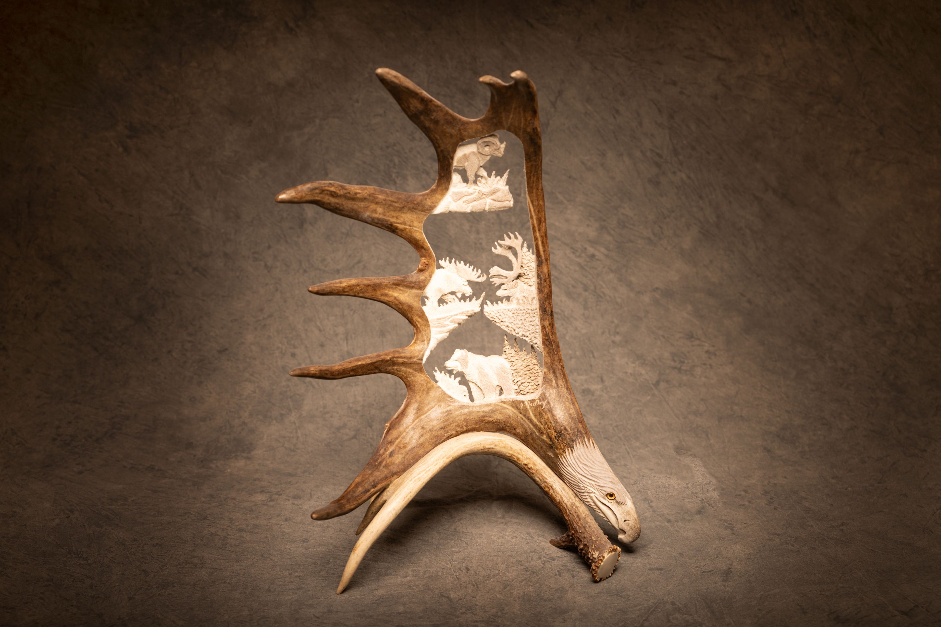 Caribou Antler Shovel Carving (Alaska Big 4)