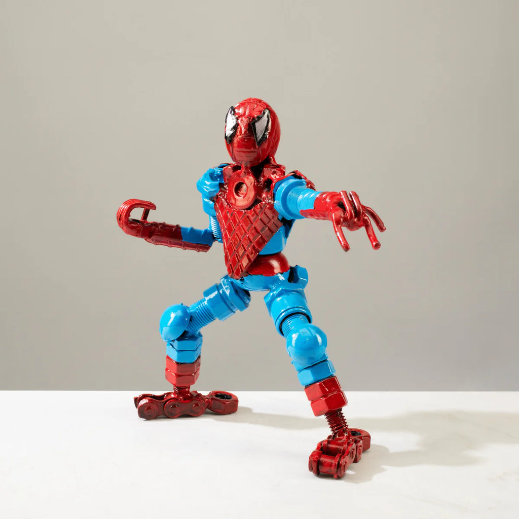 Spider Man Inspired Recycled Metal Sculpture