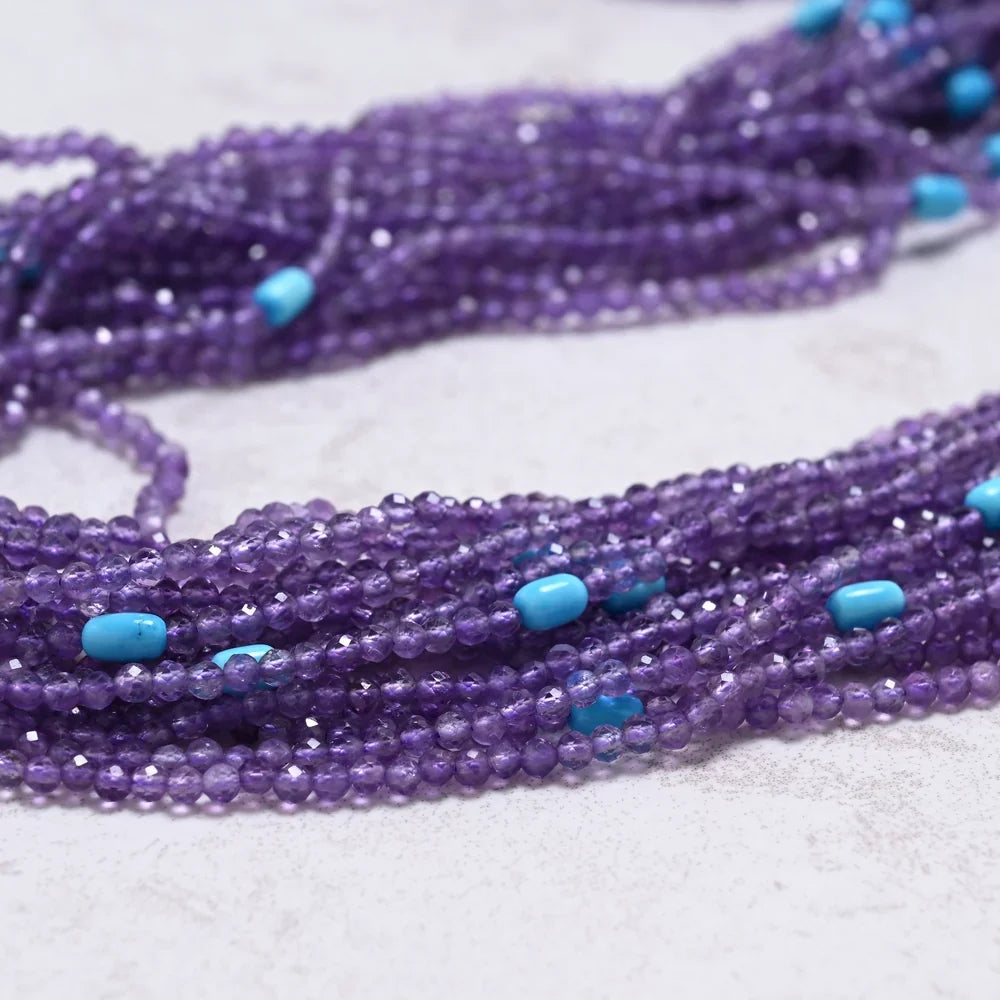 amethyst 2.7mm gemstone necklace bead detail