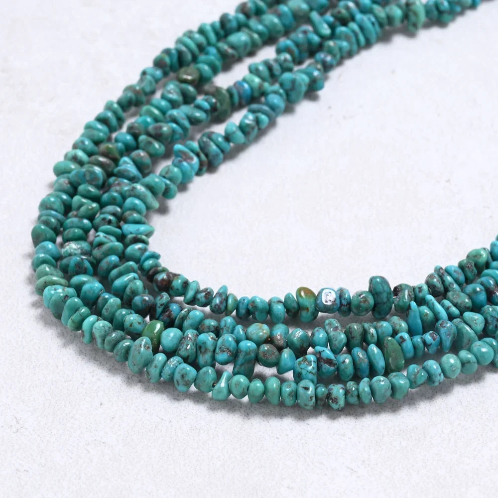 turquoise chip gemstone necklace detail