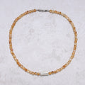 genuine citrine 6mm beaded necklace with sterling silver equestrian clasp