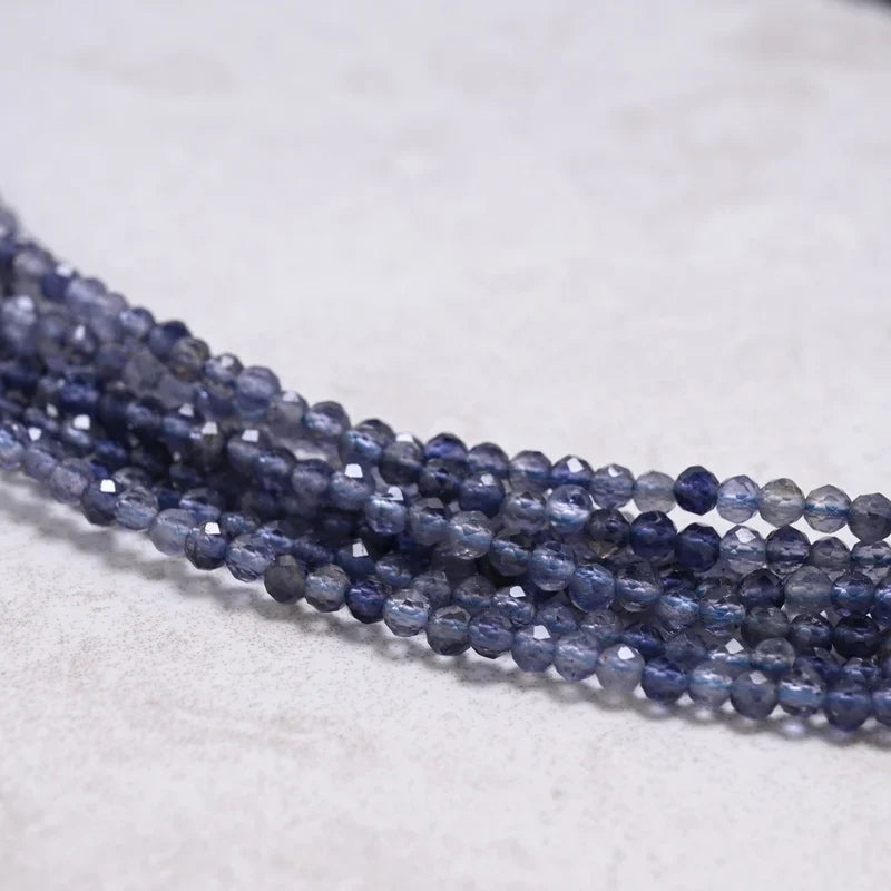 iolite 3mm multi-strand necklace gemstone detail