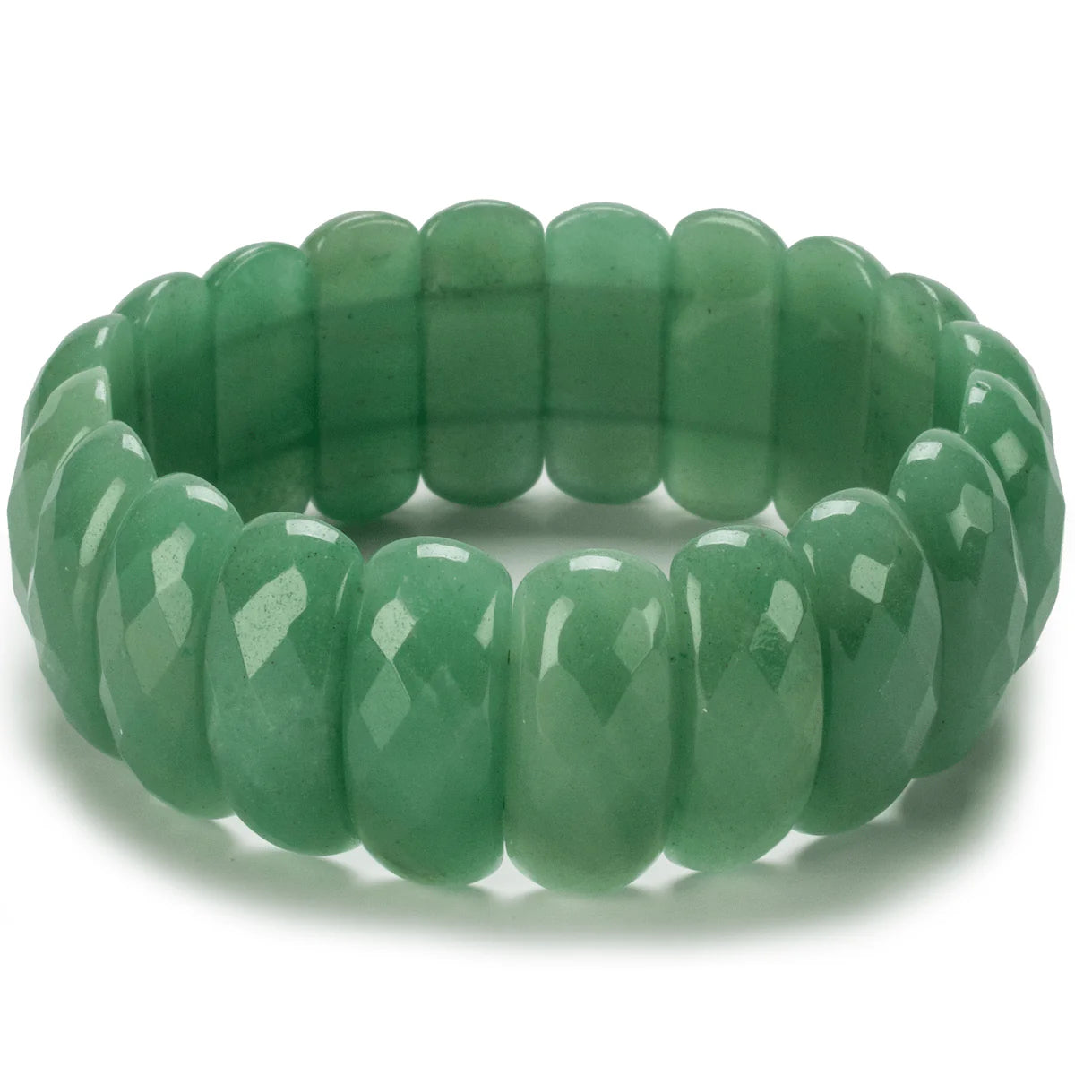 Aventurine Faceted Elastic Gemstone Bracelet