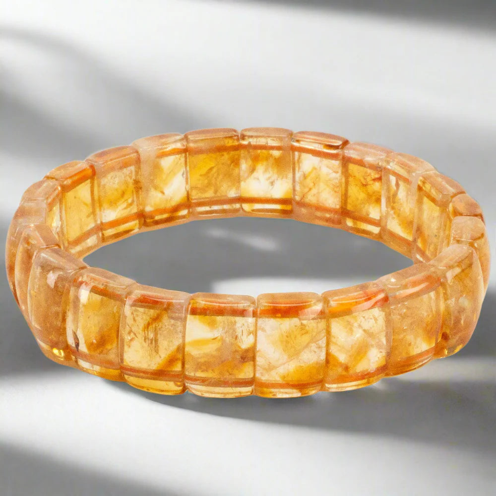 Citrine Rectangular Gemstone Elastic Bracelet