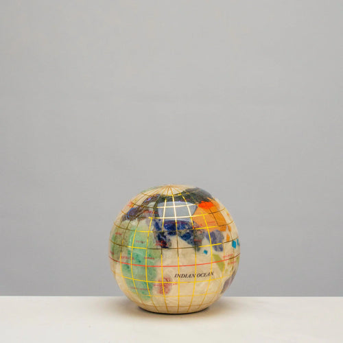 3" Gemstone Globe Paperweight with Opal Opalite Ocean