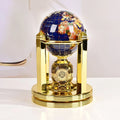 8.5" Tall Gemstone Globe with 4" Lapis Ocean on 24k Gold Plated Bi-directional rotating Stand