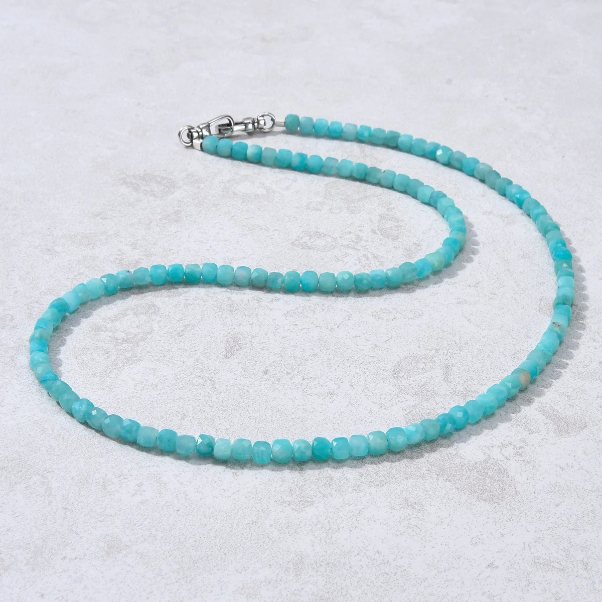 4mm Faceted Cube 21" Necklace / Multi wrap Bracelet