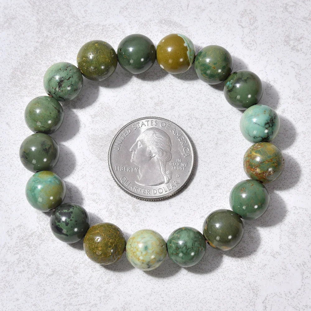 Mongolian turquoise 10mm bracelet size reference