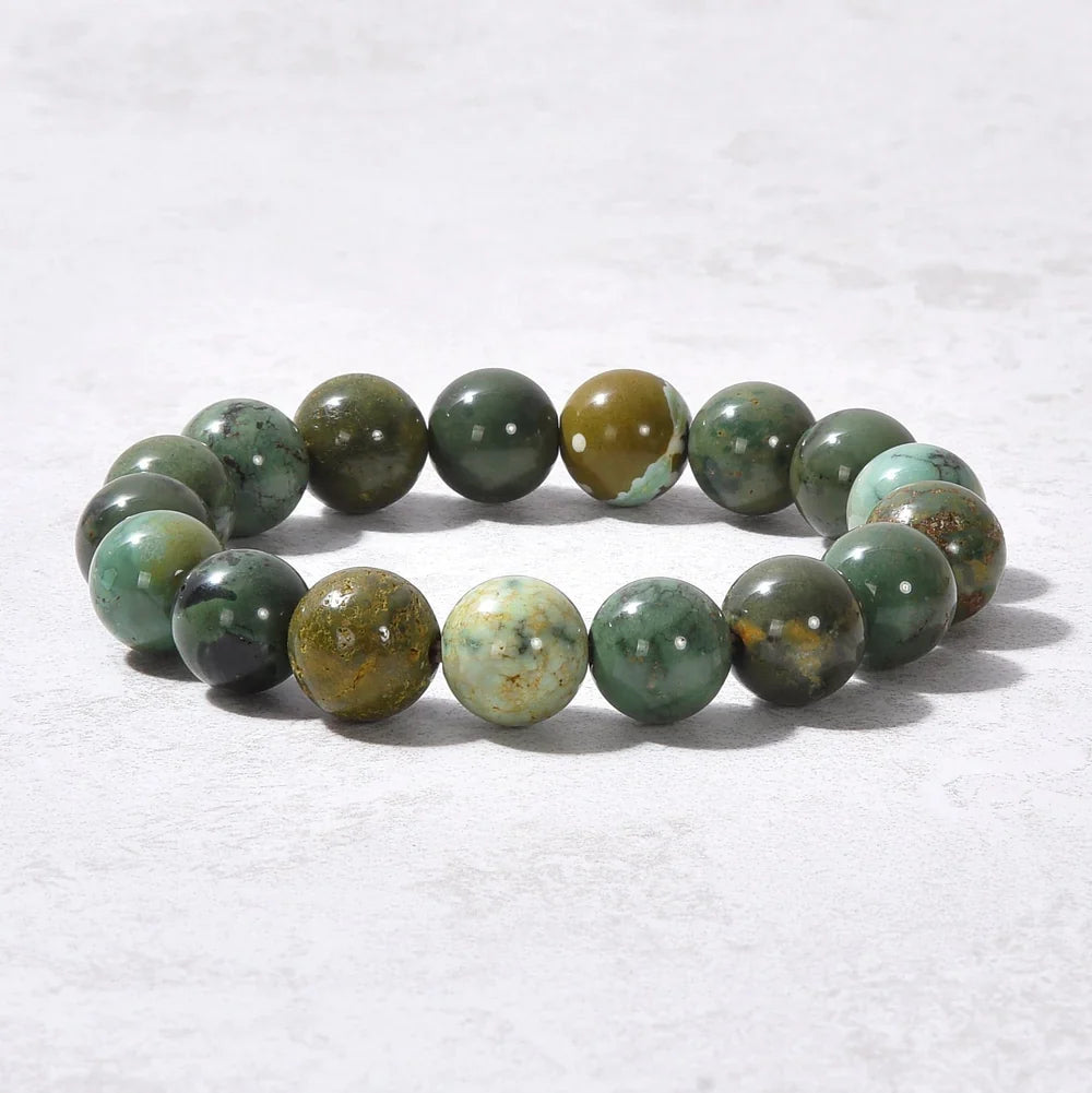Mongolian turquoise 10mm gemstone elastic bracelet