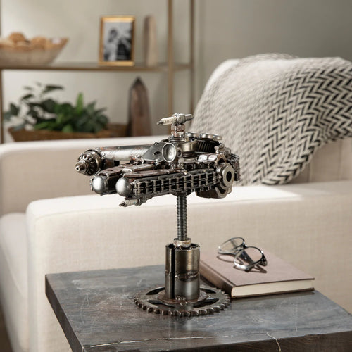 10" Millennium Falcon Inspired Recycled Metal Art