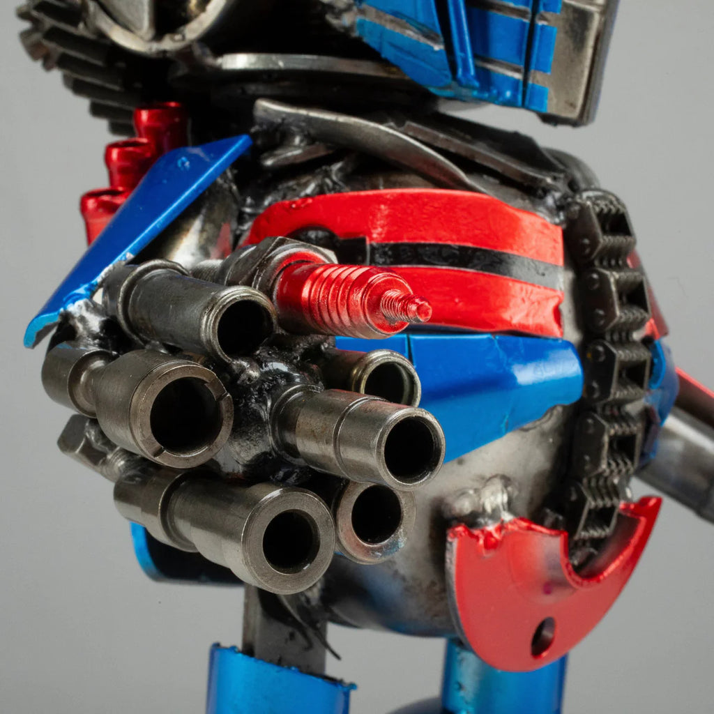 10" Optimus Prime Inspired Recycled Metal Sculpture