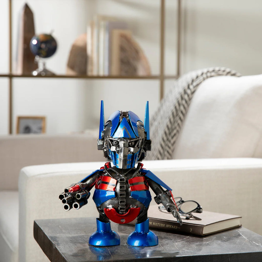 10" Optimus Prime Inspired Recycled Metal Sculpture