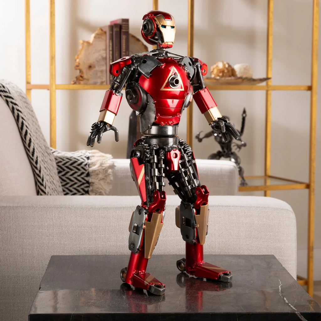 16" Iron Man Inspired Recycled Metal Art Sculpture
