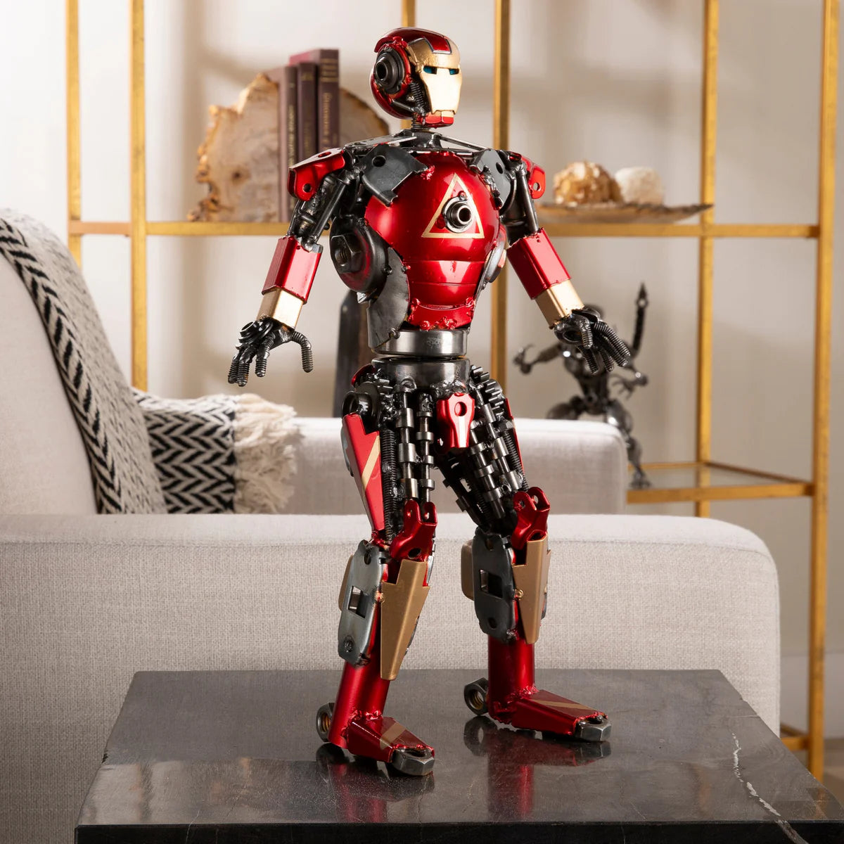 16" Iron Man Inspired Recycled Metal Art Sculpture