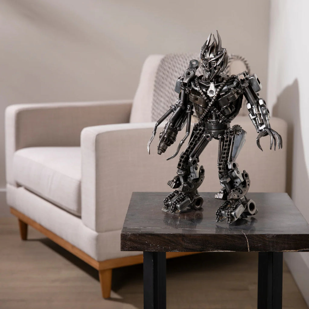 16" Megatron Inspired Recycled Metal Art Sculpture