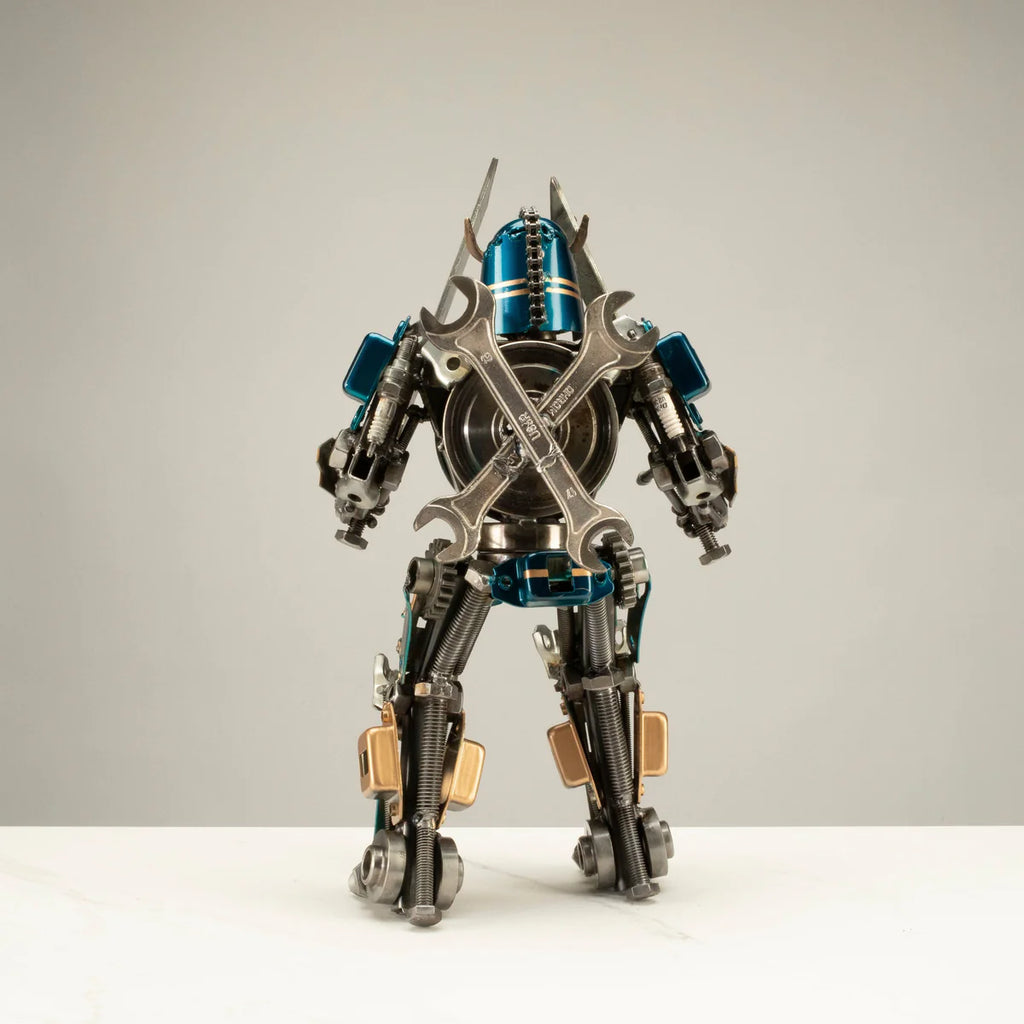 16" Samurai Inspired Recycled Metal Art Sculpture