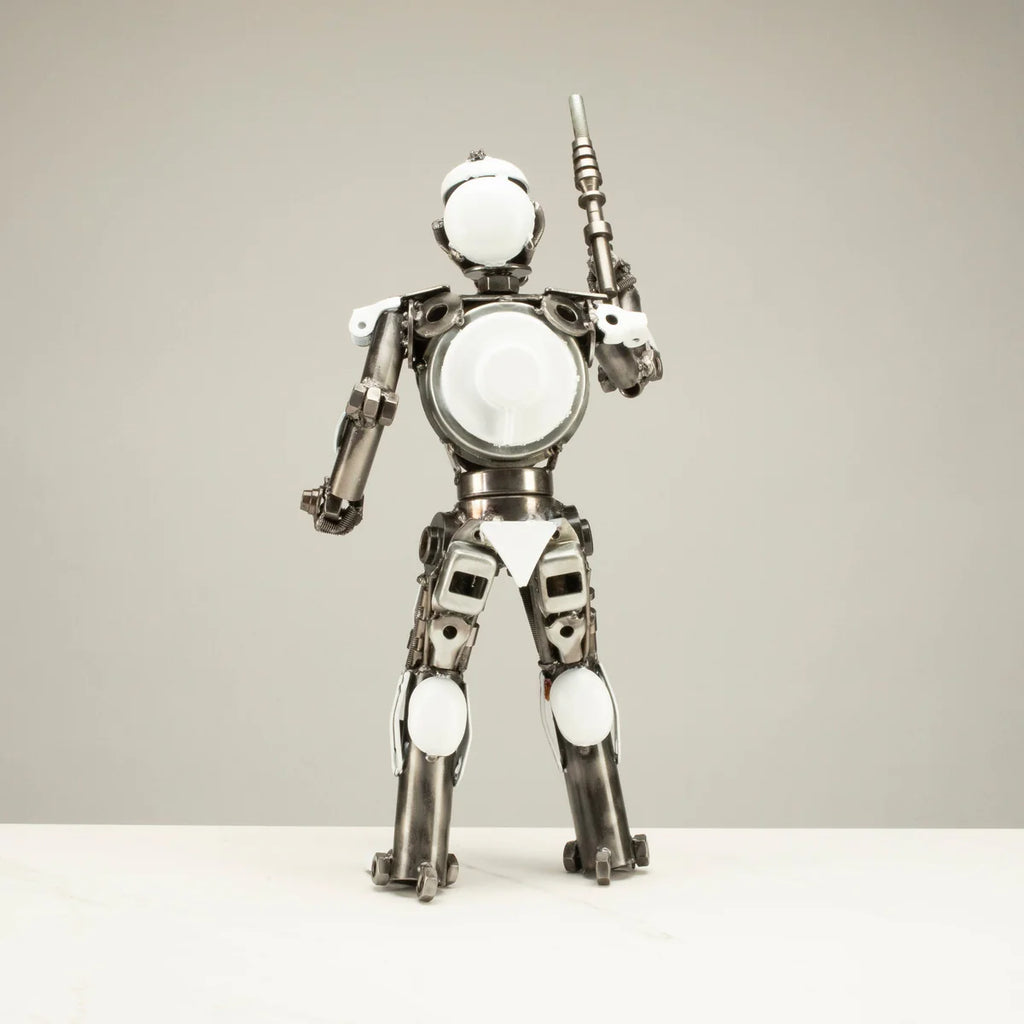 16" Storm Trooper Inspired Recycled Metal Sculpture