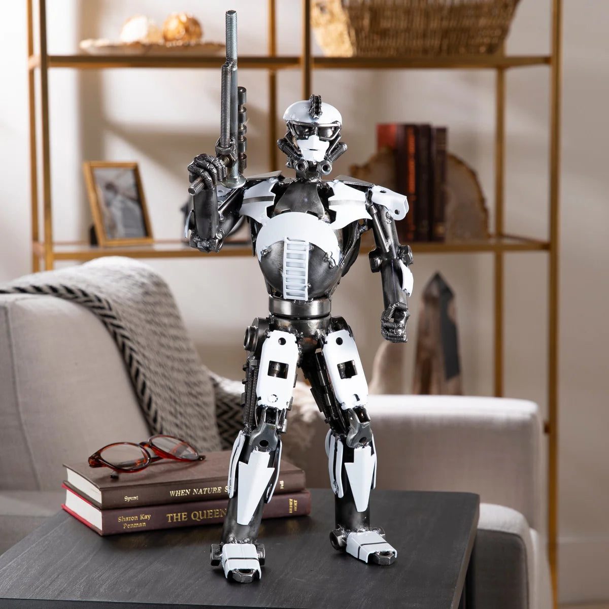 16" Storm Trooper Inspired Recycled Metal Sculpture