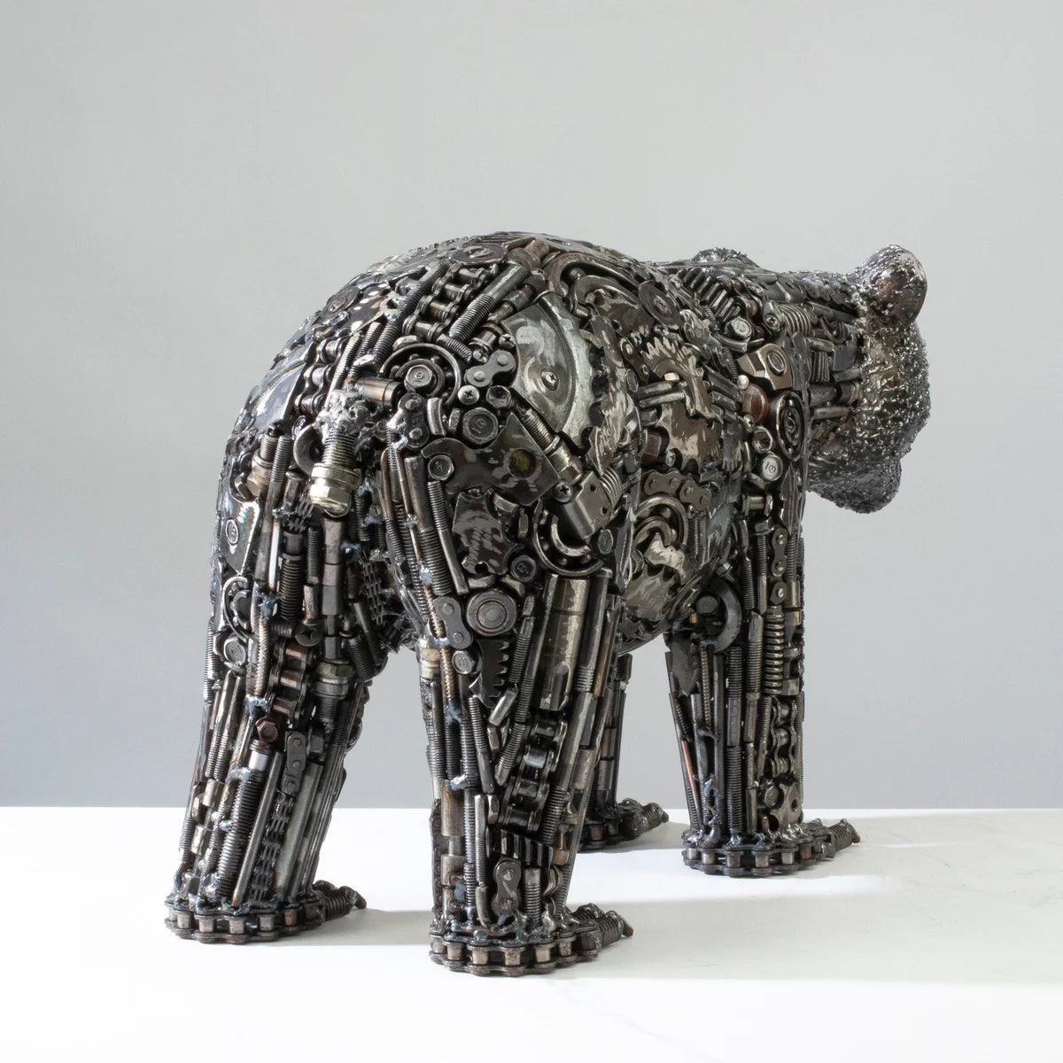 21" Bear Recycled Metal Art Sculpture