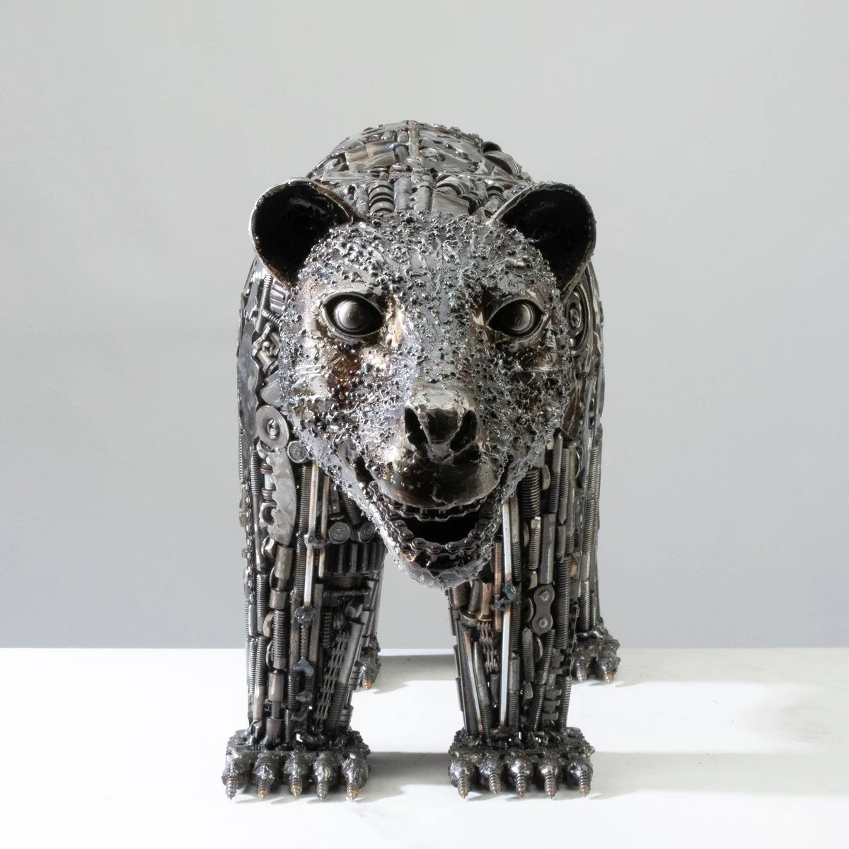 21" Bear Recycled Metal Art Sculpture