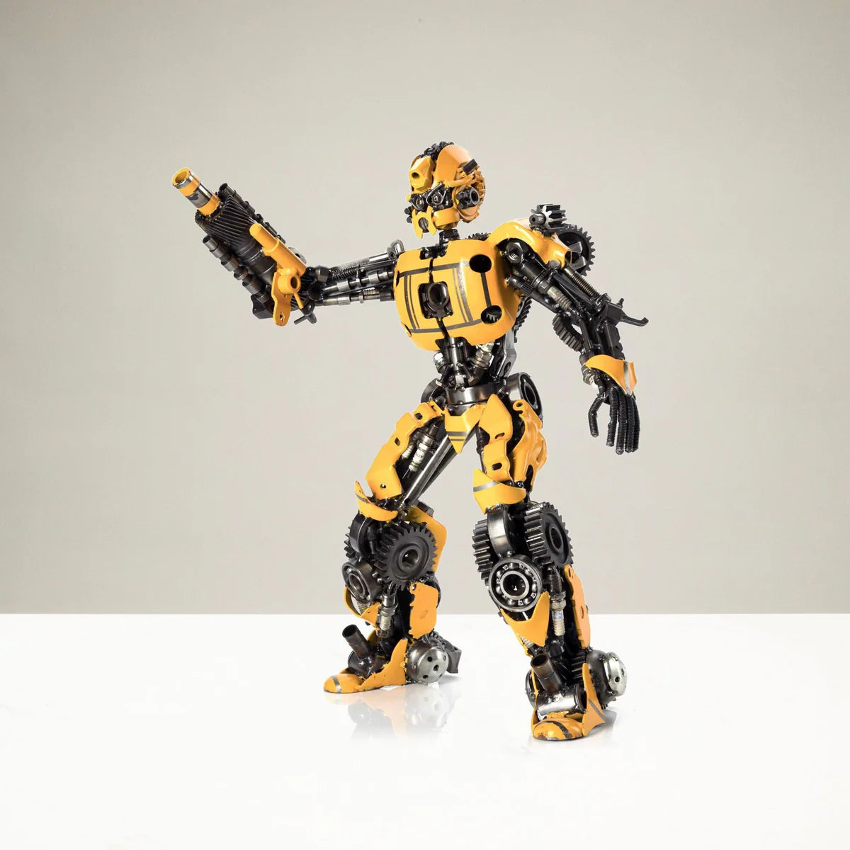 22" Bumblebee Inspired Recycled Metal Sculpture