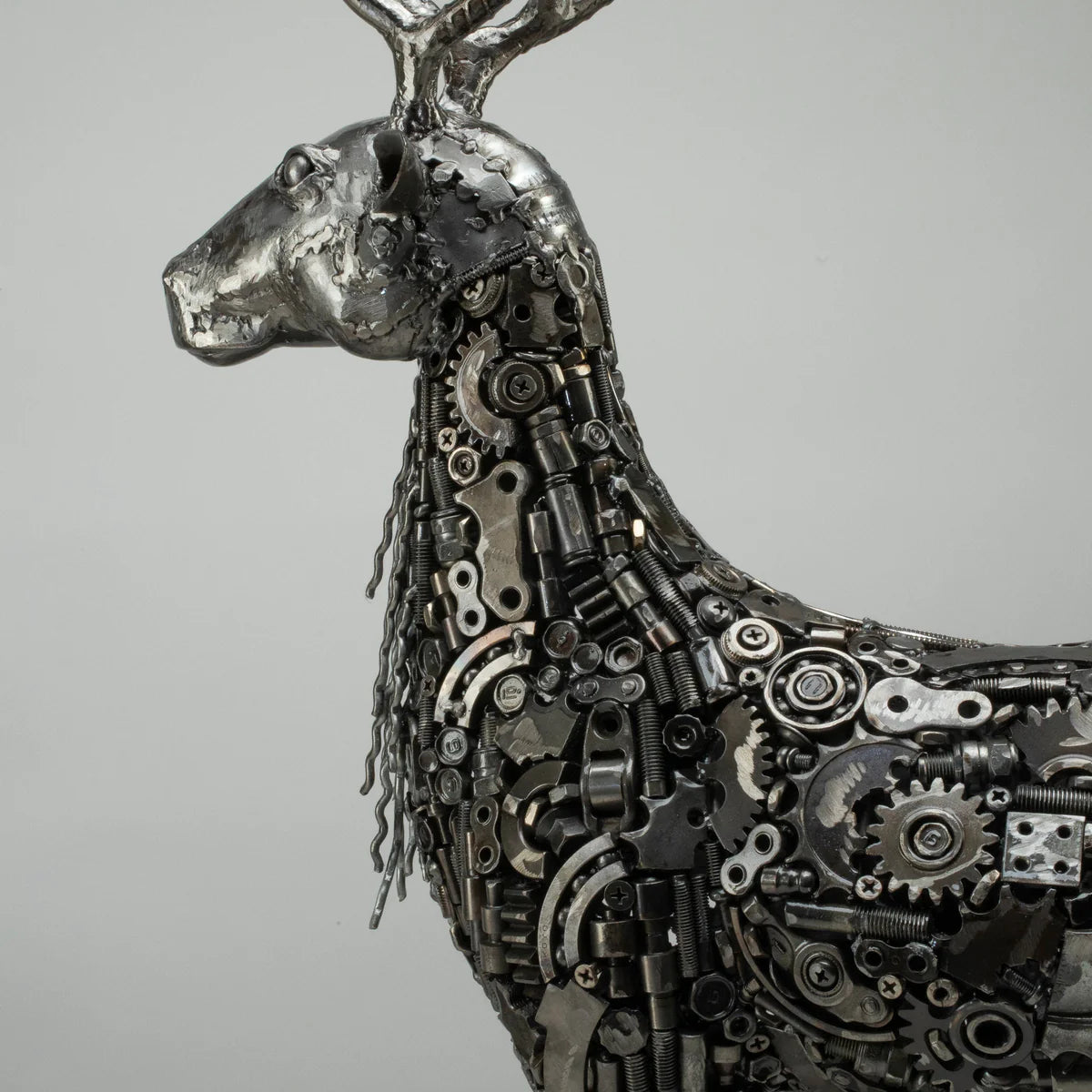 26" Reindeer Recycled Metal Art Sculpture