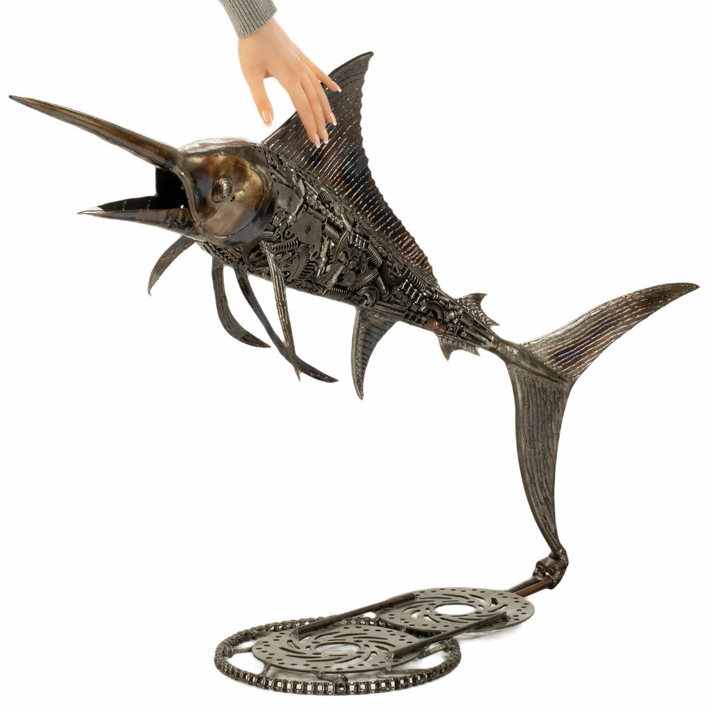 50" Swordfish / Marlin Inspired Recycled Metal Art Sculpture