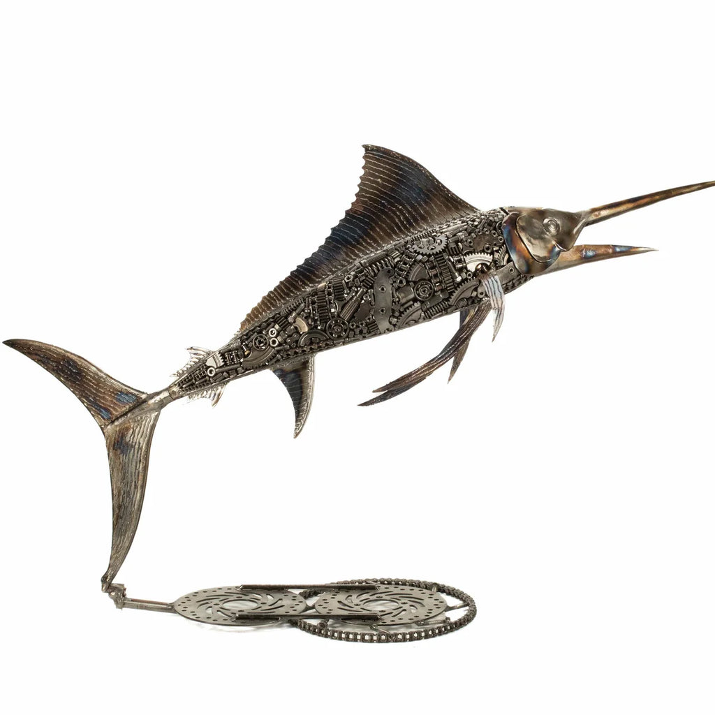 50" Swordfish / Marlin Inspired Recycled Metal Art Sculpture
