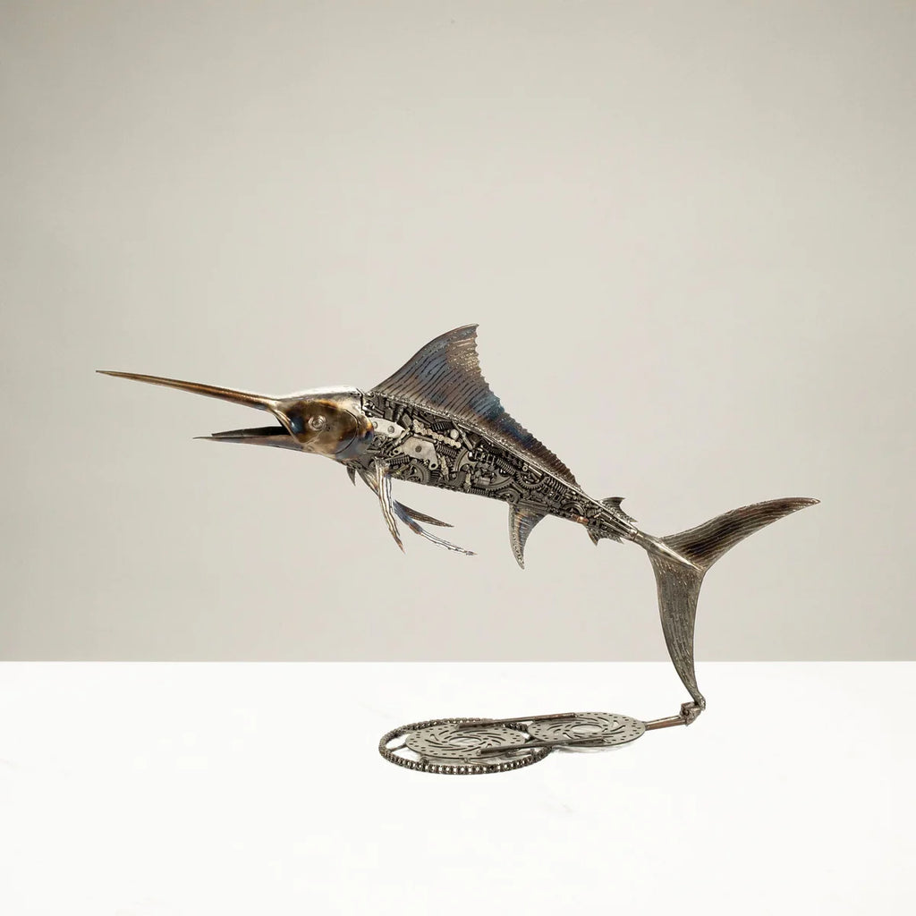 50" Swordfish / Marlin Inspired Recycled Metal Art Sculpture