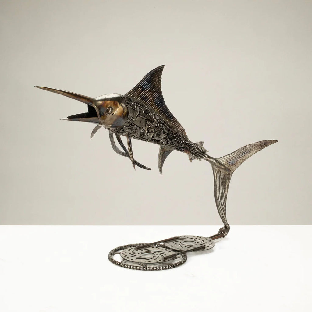 50" Swordfish / Marlin Inspired Recycled Metal Art Sculpture