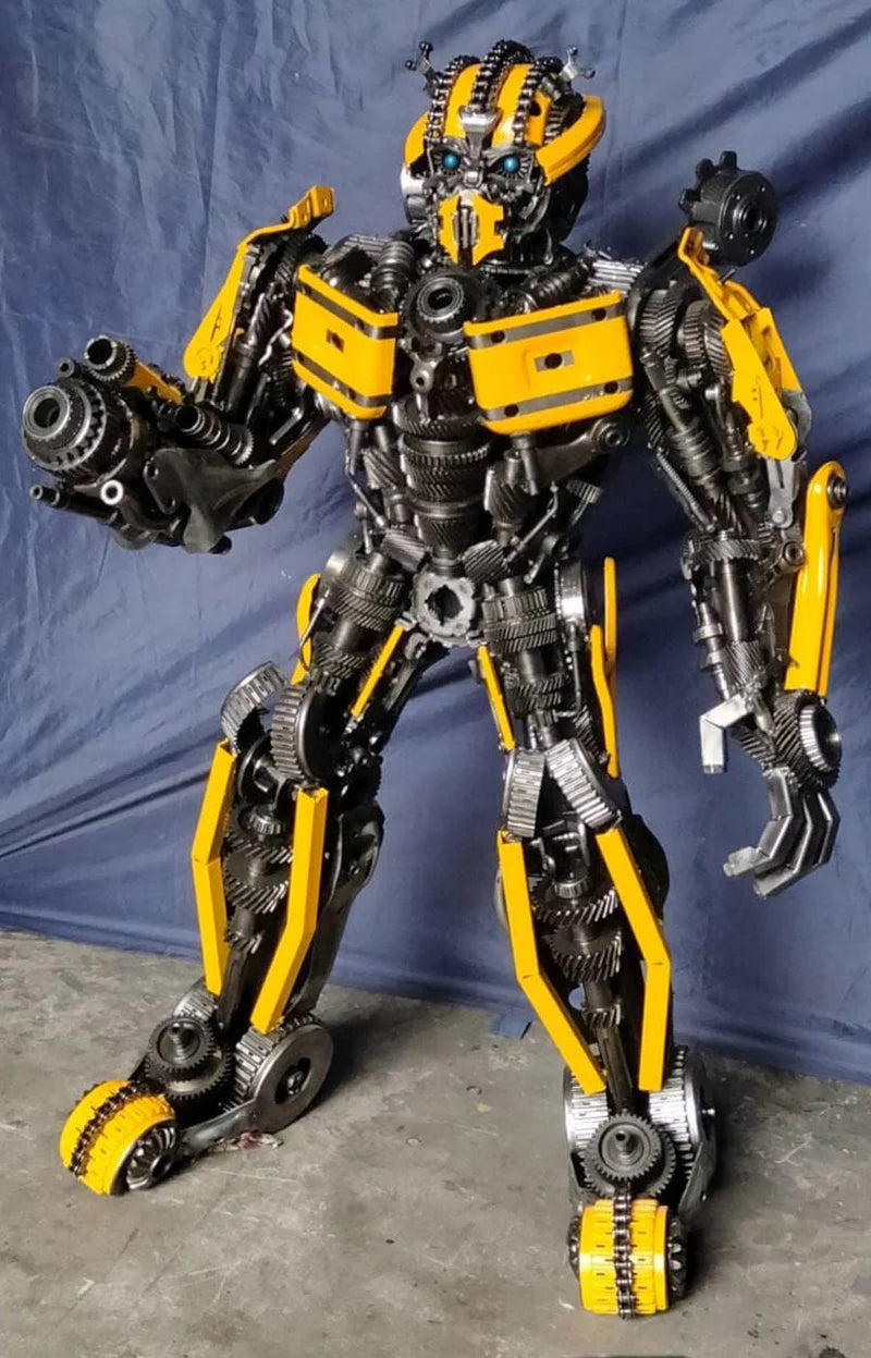 55" Bumblebee Inspired Recycled Metal Art Sculpture