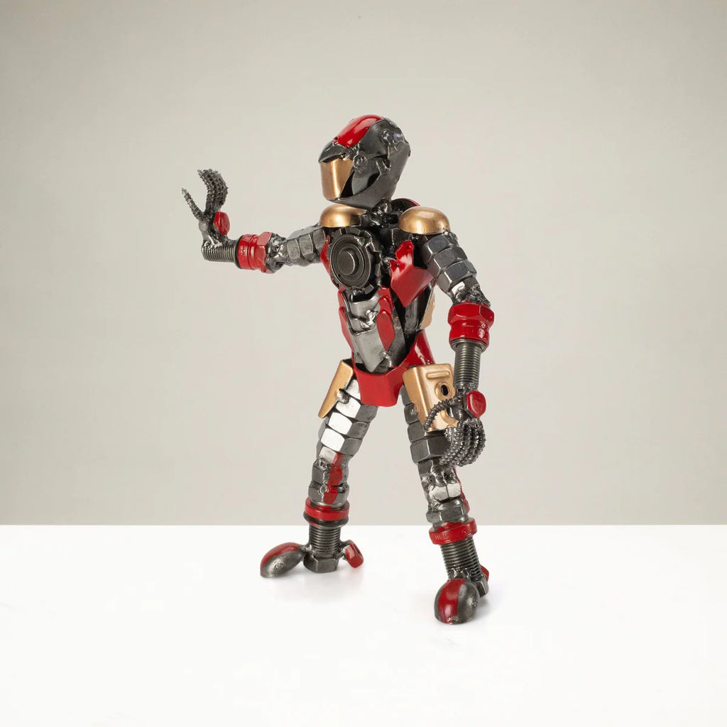 7.5” Iron Man Inspired Recycled Metal Sculpture
