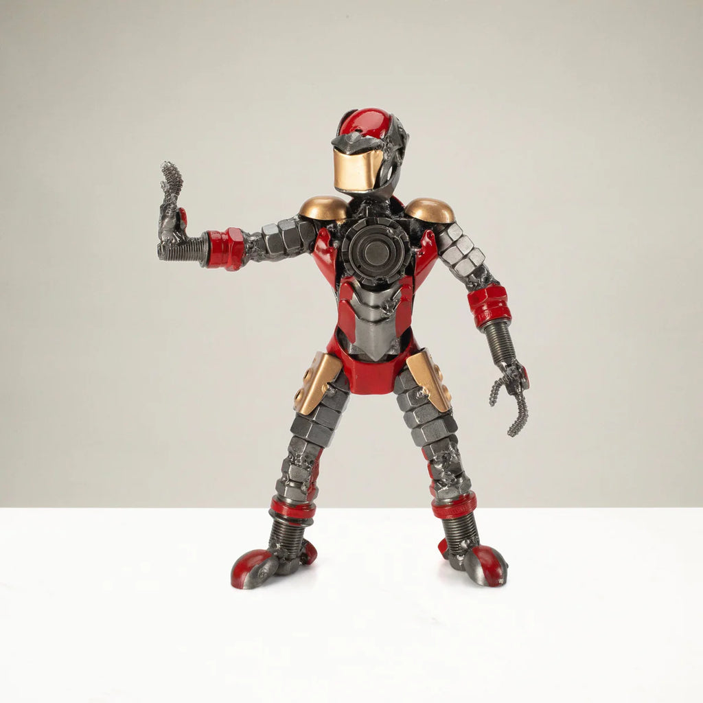 7.5” Iron Man Inspired Recycled Metal Sculpture