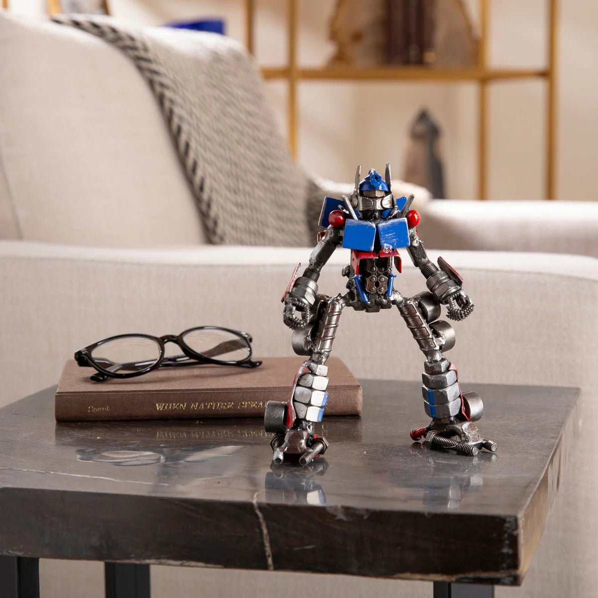 7" Optimus Prime Inspired Recycled Metal Sculpture