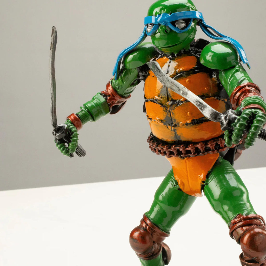 9.5" Leonadro Ninja Turtle Inspired Recycled Metal Sculpture