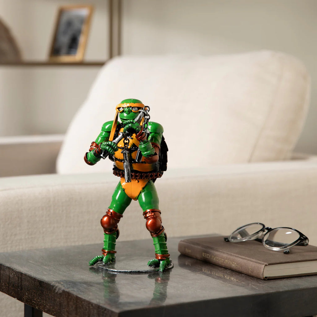 9.5" Michelangelo Ninja Turtle Inspired Recycled Metal Sculpture