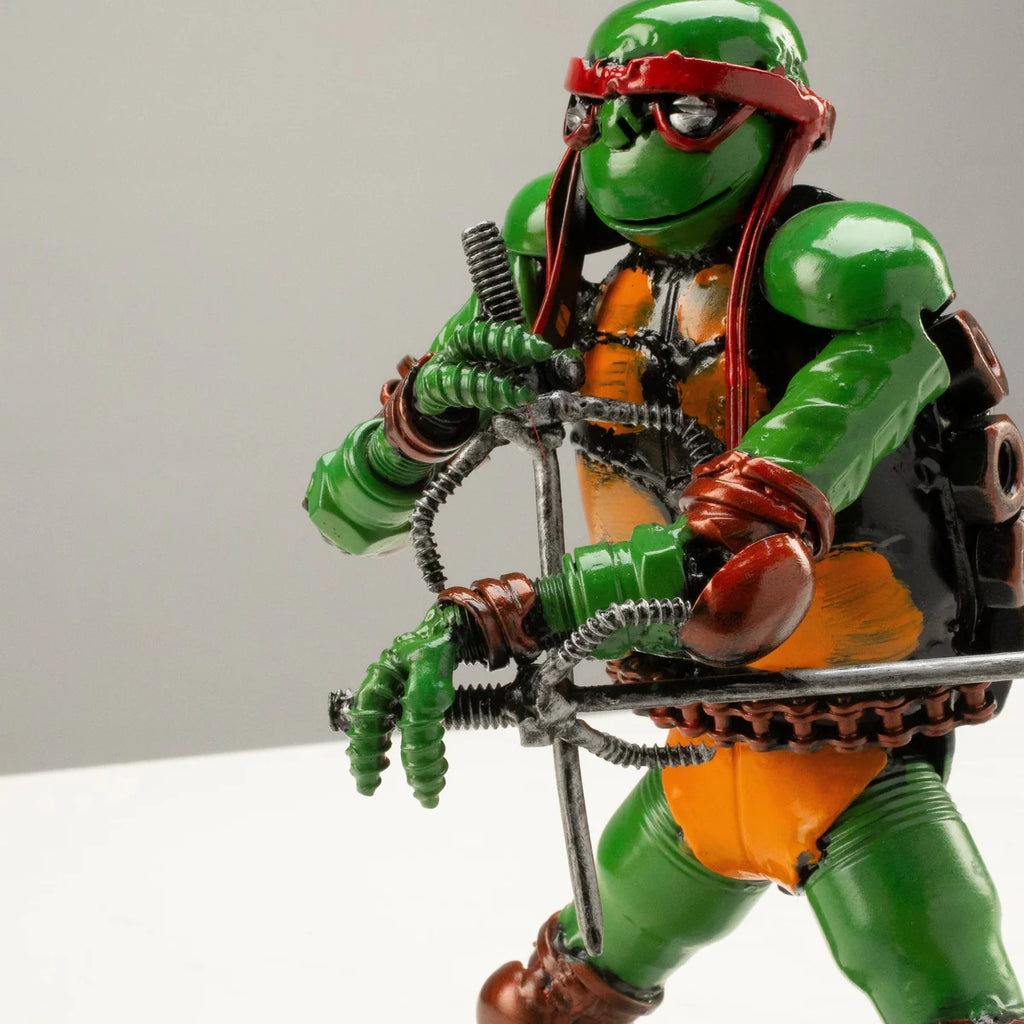 9.5" Raphael Ninja Turtle Inspired Recycled Metal Sculpture