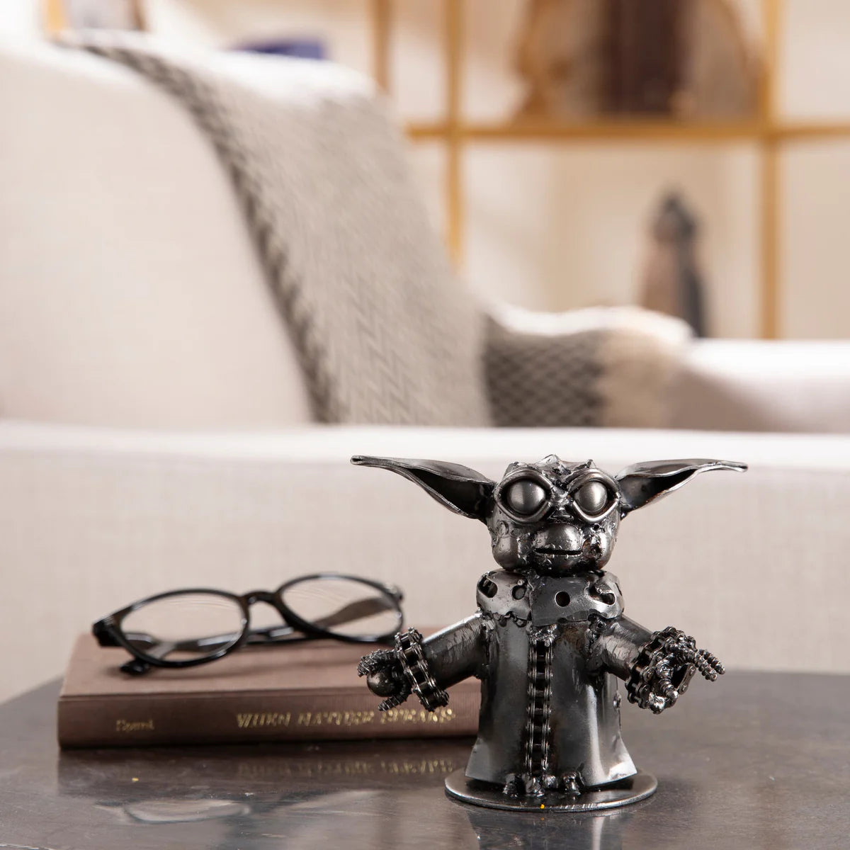 Baby Yoda Inspired Recycled Metal Sculpture