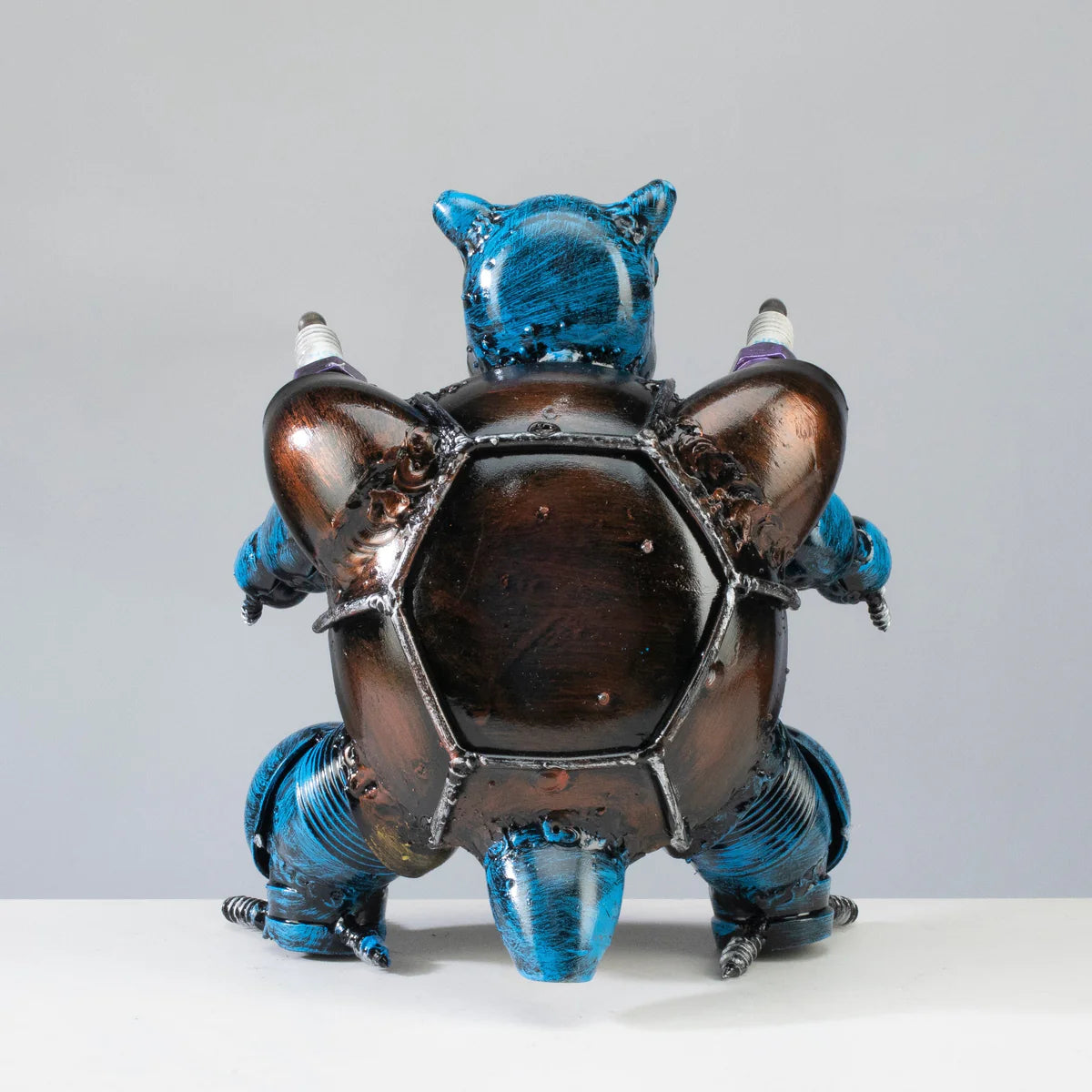 Blastoise Pokemon Inspired Recycled Metal Sculpture