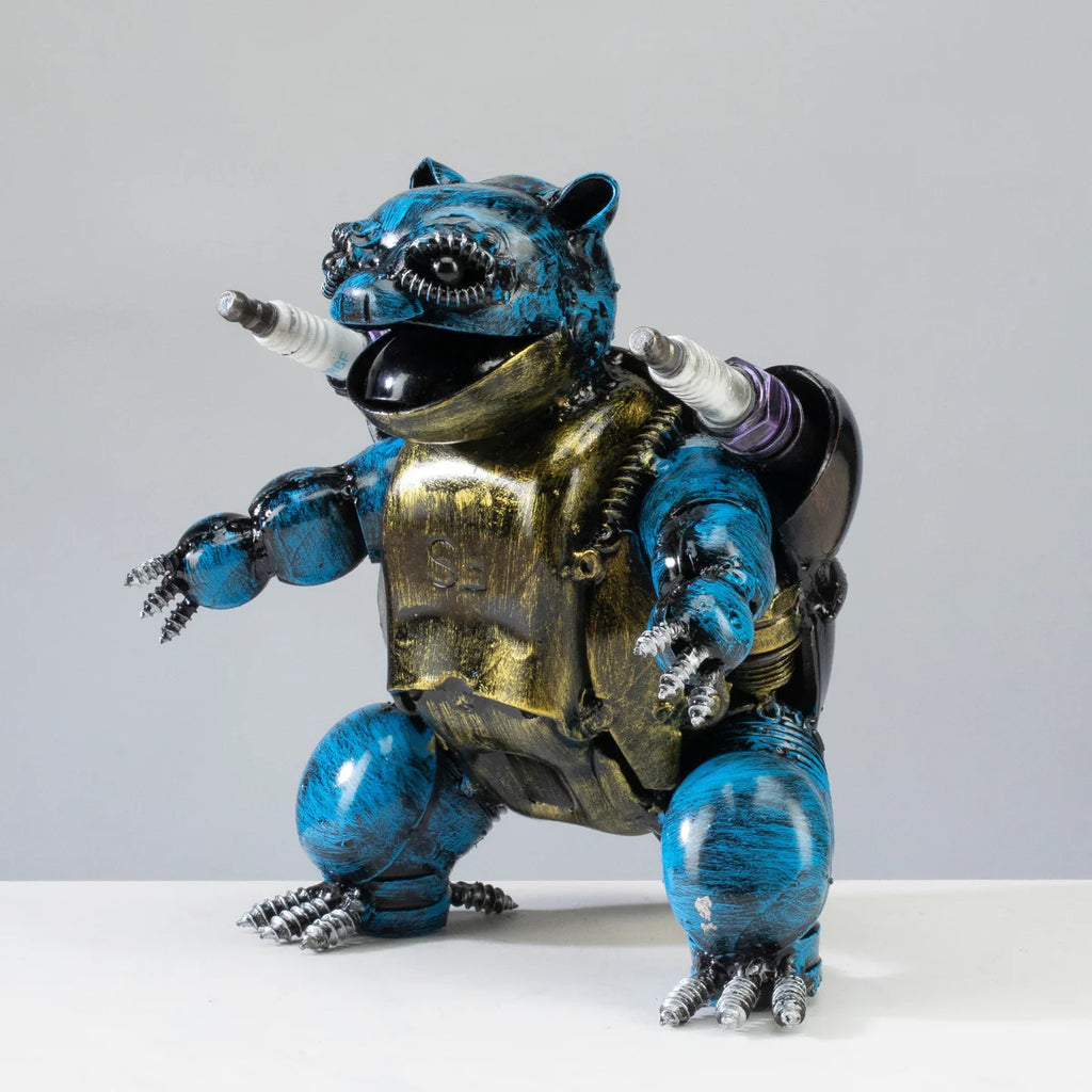 Blastoise Pokemon Inspired Recycled Metal Sculpture