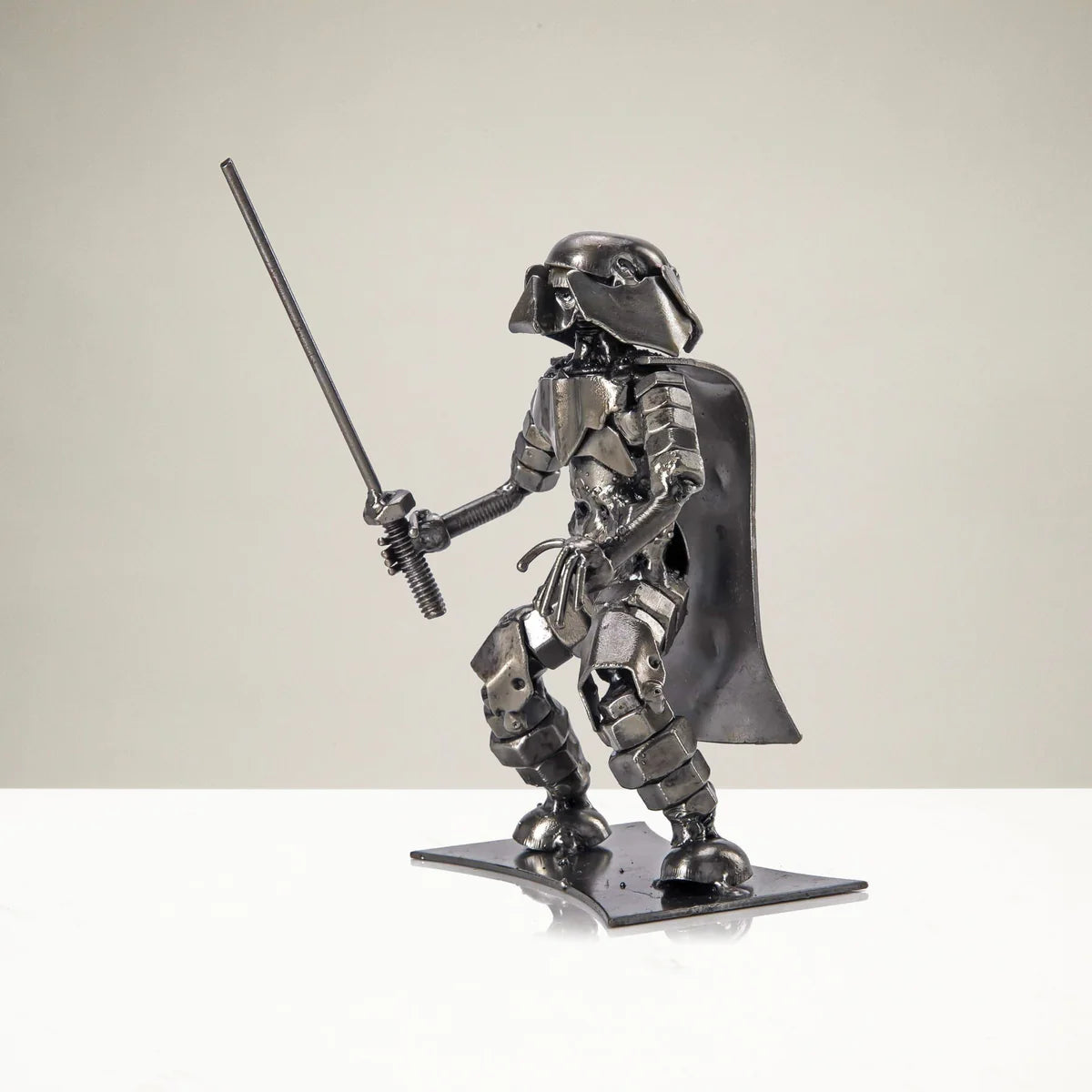 Darth Vader with Sword Inspired Recycled Metal Sculpture