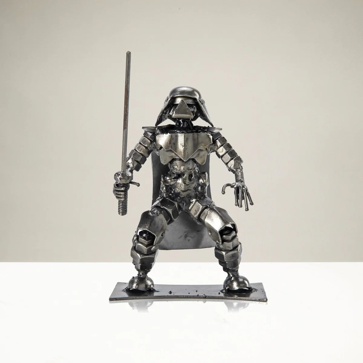 Darth Vader with Sword Inspired Recycled Metal Sculpture