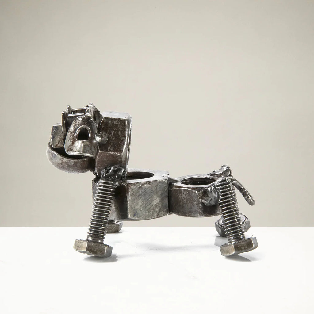 Dog Recycled Metal Sculpture