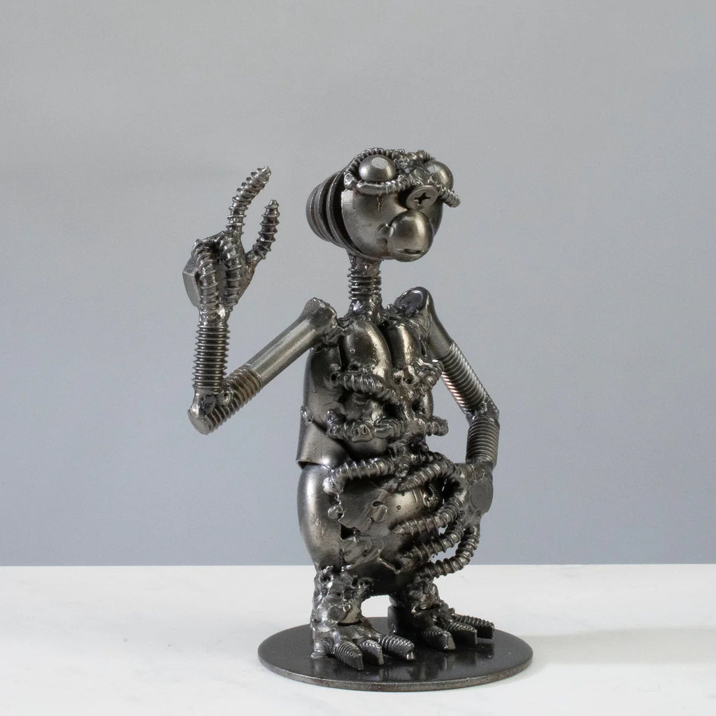 ET Inspired Recycled Metal Sculpture