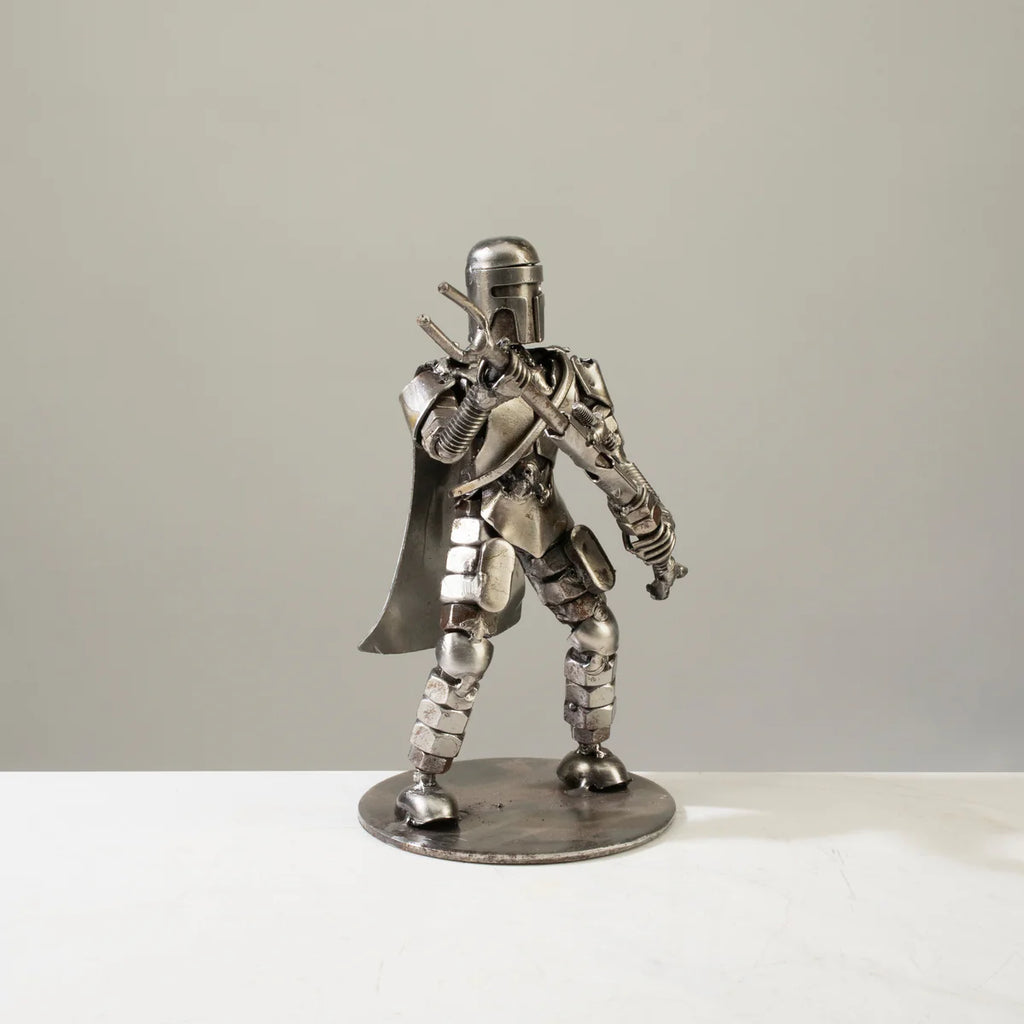 Mandalorian Inspired Recycled Metal Sculpture