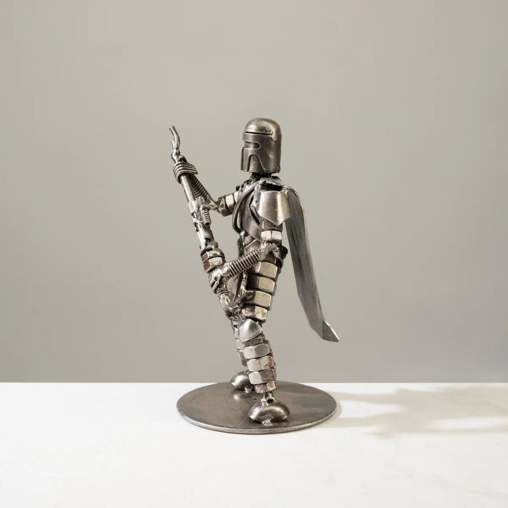 Mandalorian Inspired Recycled Metal Sculpture