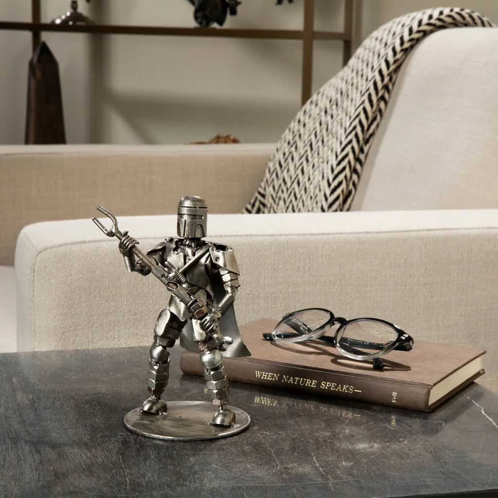 Mandalorian Inspired Recycled Metal Sculpture