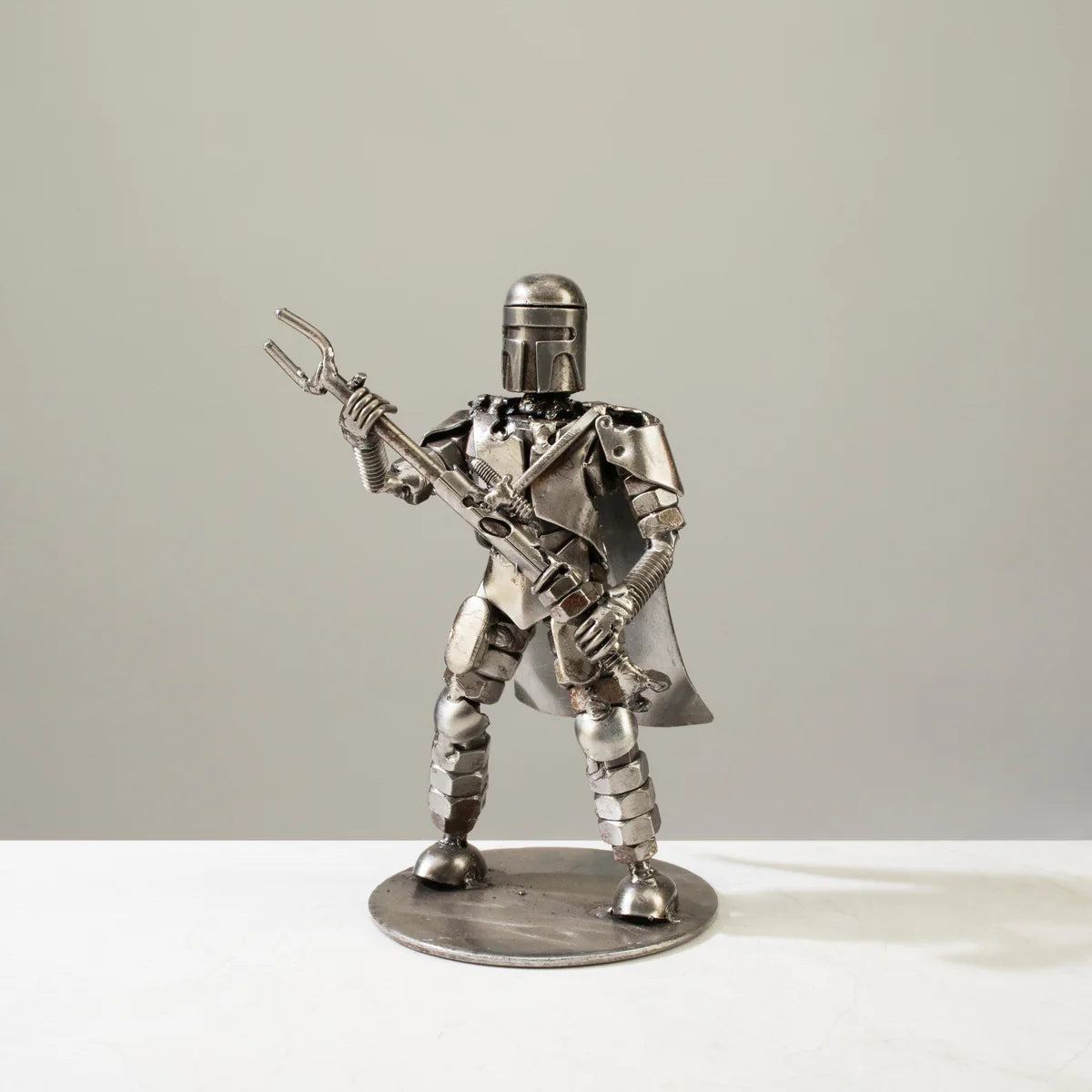 Mandalorian Inspired Recycled Metal Sculpture