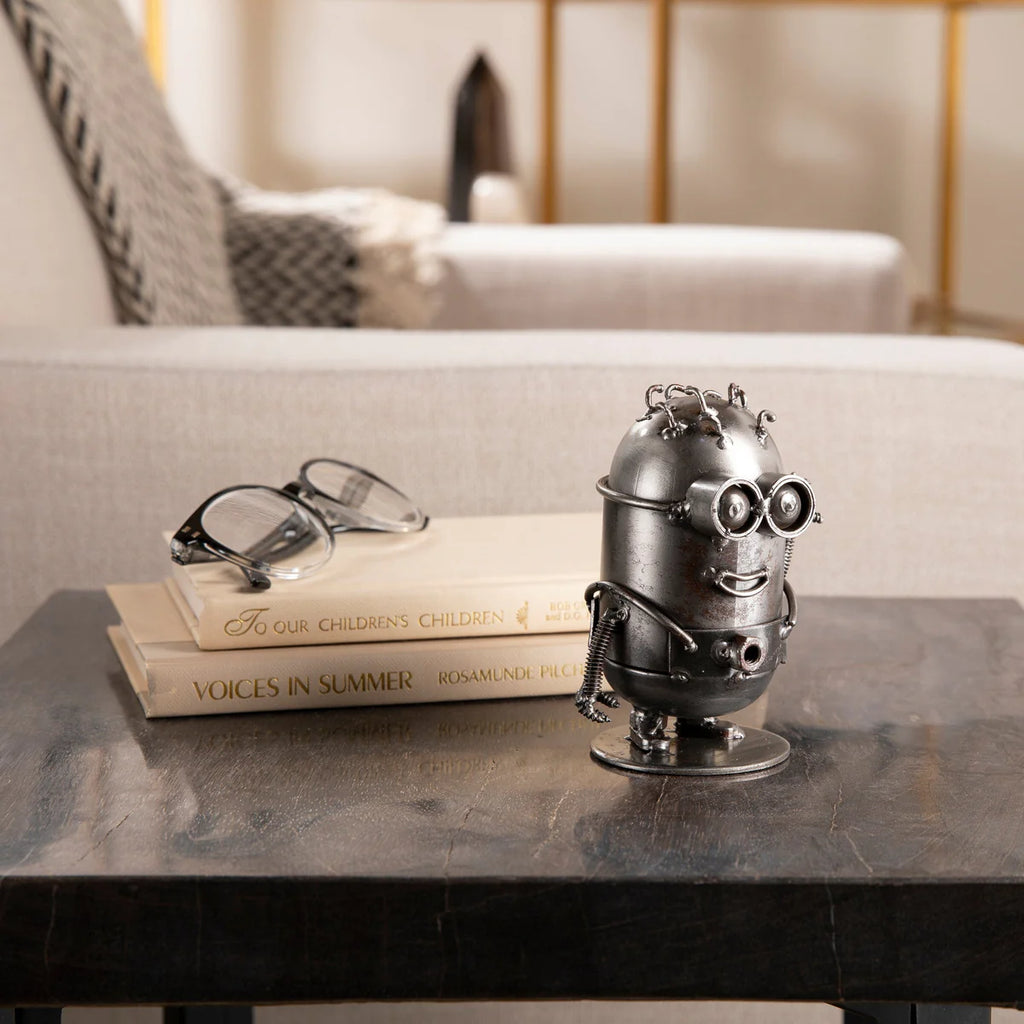 Minion Victory Inspired Recycled Metal Sculpture