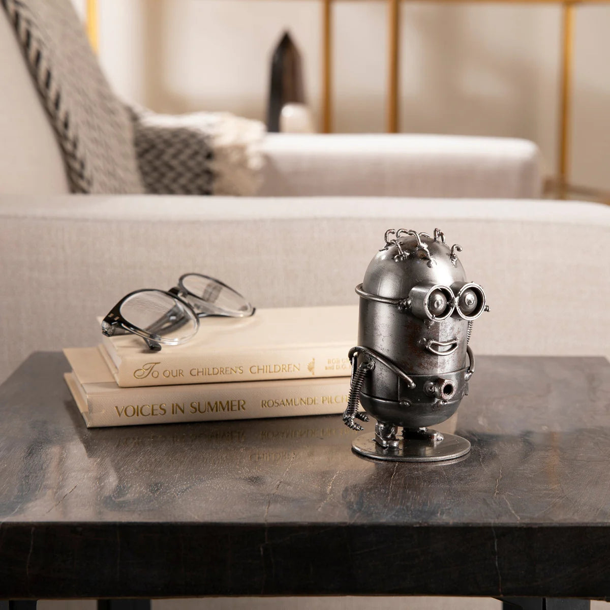 Minion Victory Inspired Recycled Metal Sculpture